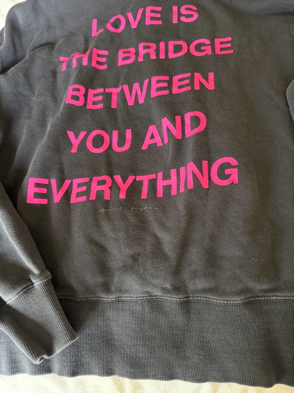 Spiritual Gangster Charcoal Sweatshirt with Gold Script Tag - Picture 5 of 6